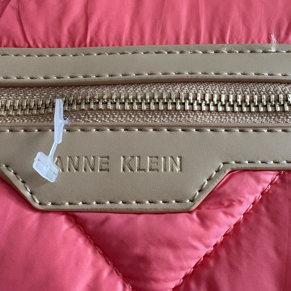 Anne Klein Pink Quilted Crossbody Bag Color Ocean Coral - Picture 8 of 9